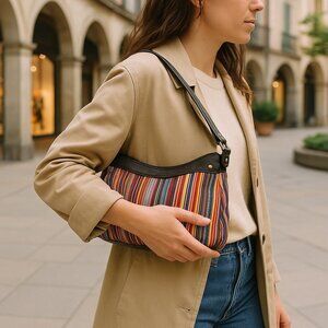 Echo Handbag 100% silk and 100% leather